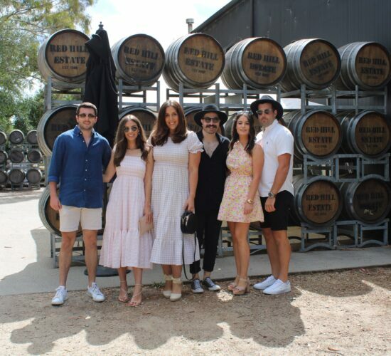 Visitors at red hill estate winery