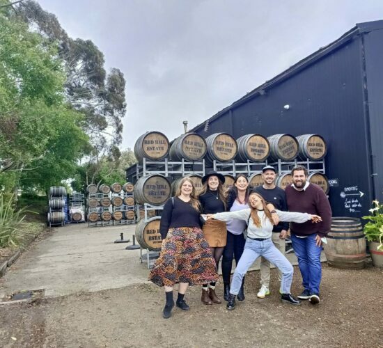 Wine lovers at Red hill estate winery in Mornington Peninsula
