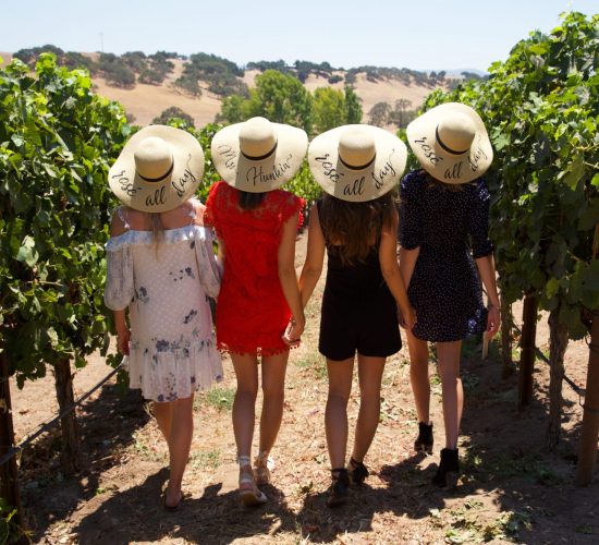4 Girls Looking At Vineyard In Yarra Valley
