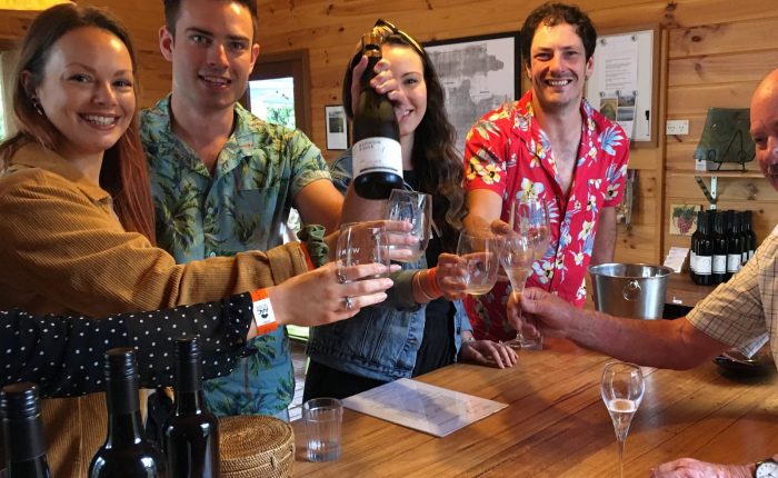 Group Of Friends Tasting Wine At A Winery During Wine Tour In Geelong & Bellarine