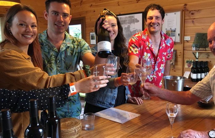 Group Of Friends Tasting Wine At A Winery During Wine Tour In Geelong & Bellarine