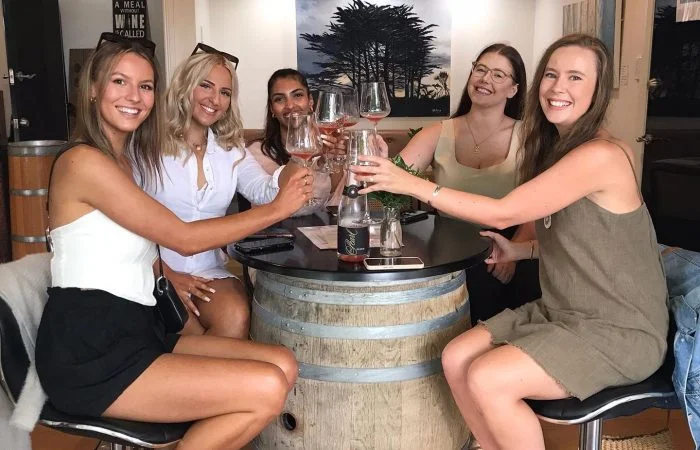 Girls Tasting Wine at Mornington Winery Tour