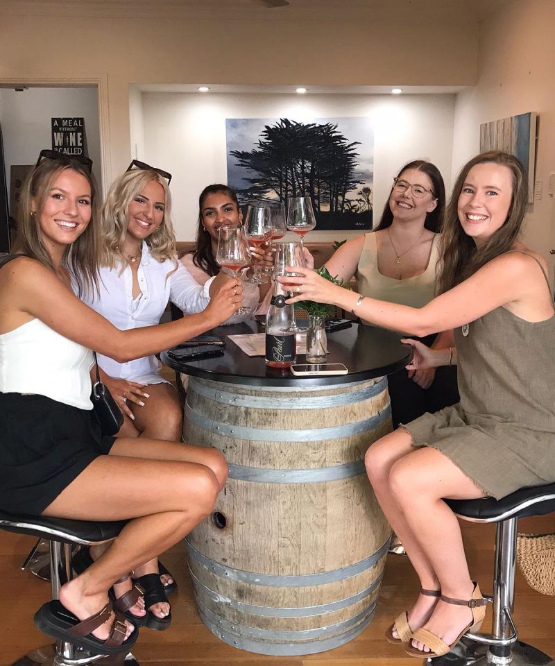 Girls Tasting Wine at Mornington Winery Tour